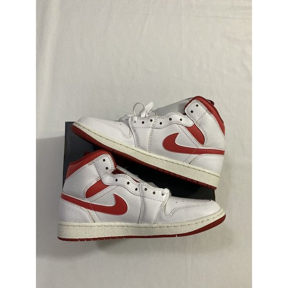 New Mens Size 9 White Red Nike Air Jordan 1 Mid SE Basketball Shoes FJ3458 160 main image 6